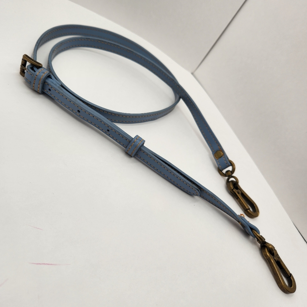 Steve Madden Crossbody Bag Strap Pastel Blue Leather Logo Skinny Replacement